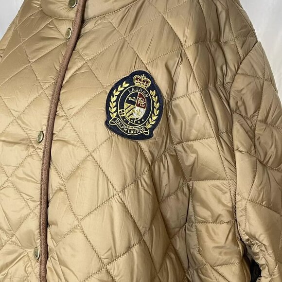 NEW LAUREN RALPH LAUREN Women's Jacket Quilted Fleece Lined Size 3X Beige - Picture 4 of 8